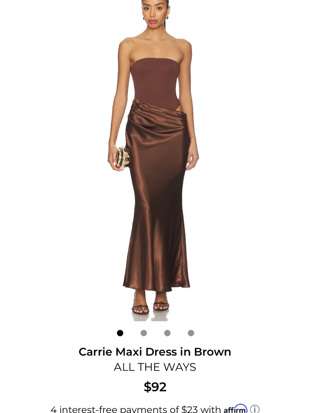 REVOLVE Carrie Strapless Maxi Dress in Brown